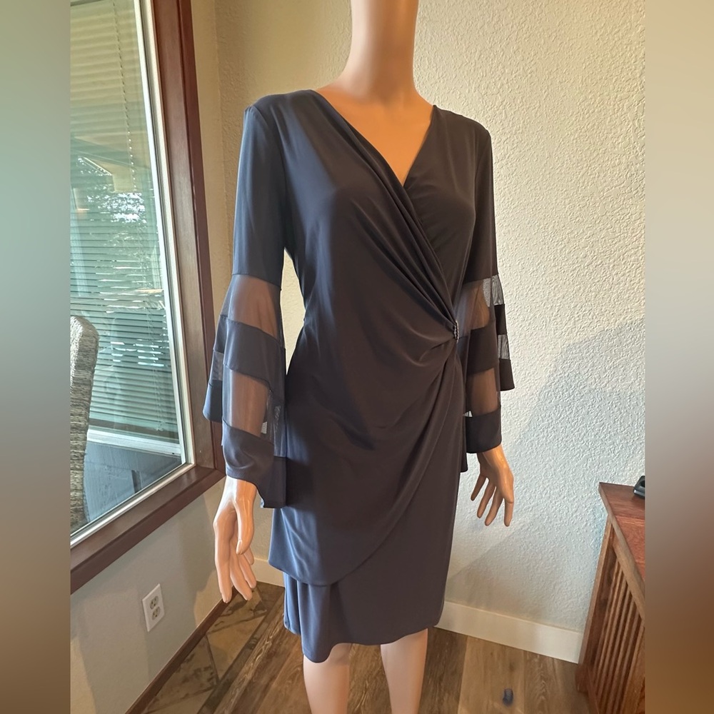R&M Richards Gray transparent flared Sleeves, with Crytal accent